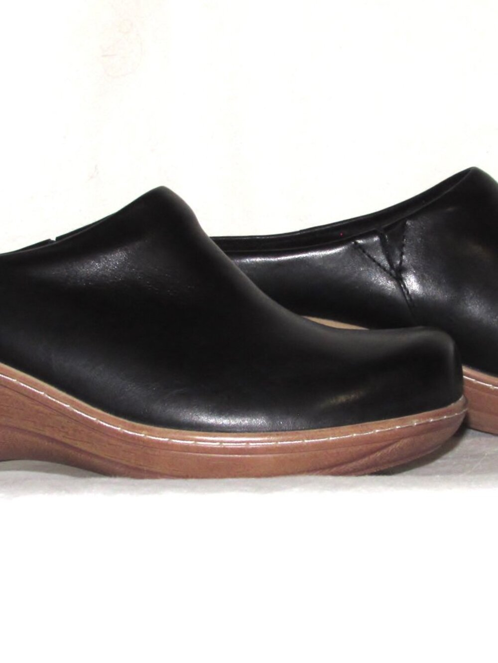 NEW Ladies SOFTWALK Black LeatherComfort Clogs Heels Shoes 9 N Orig $144 - Picture 7 of 10